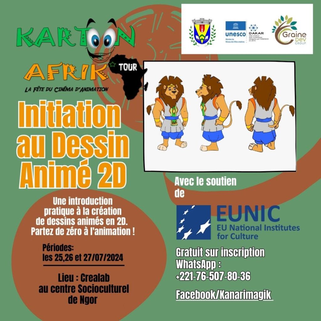 Festival Kartoon Afrika Tour : Initiation au dessin animé 2D