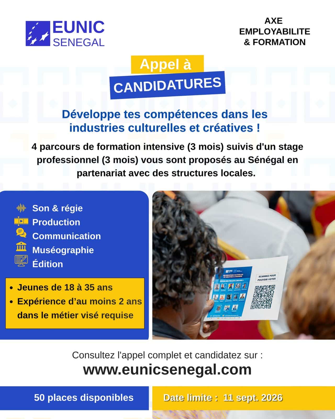 Appel à candidature pour la sélection de jeunes professionnels (18 à 35 ans)